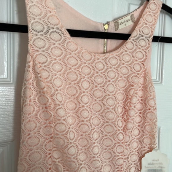 NWT Altar’d state soft pink - peach lace top sheer skirt maxi dress size small - Picture 5 of 6